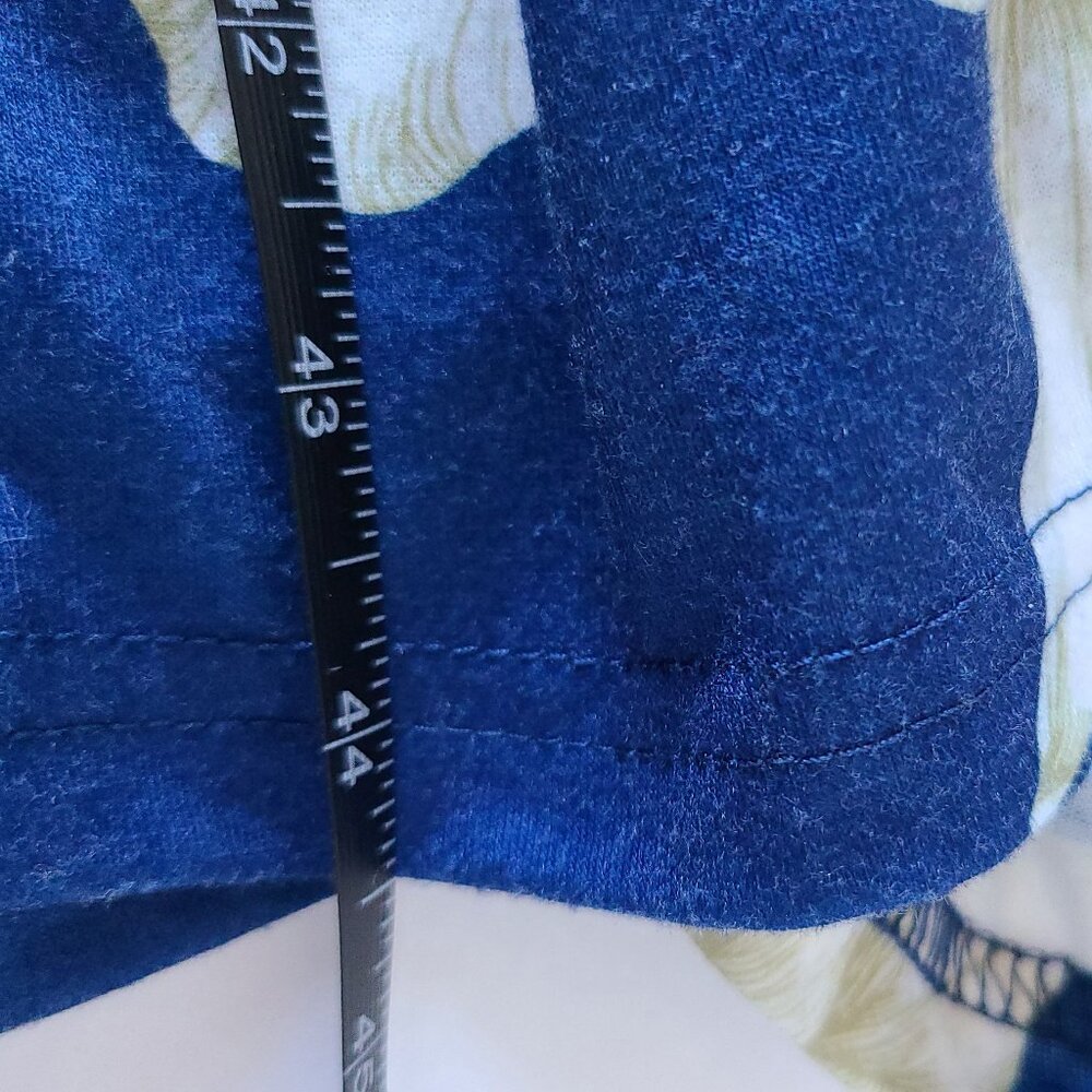 PINUP FASHION FLORAL V-NECK DRESS | BLUE & WHITE | SHORT SLEEVE | SZ 22W - Picture 8 of 14